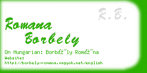 romana borbely business card